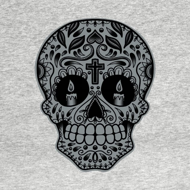 HomeSchoolTattoo Sugarskull SILVER by HomeSchoolTattoo